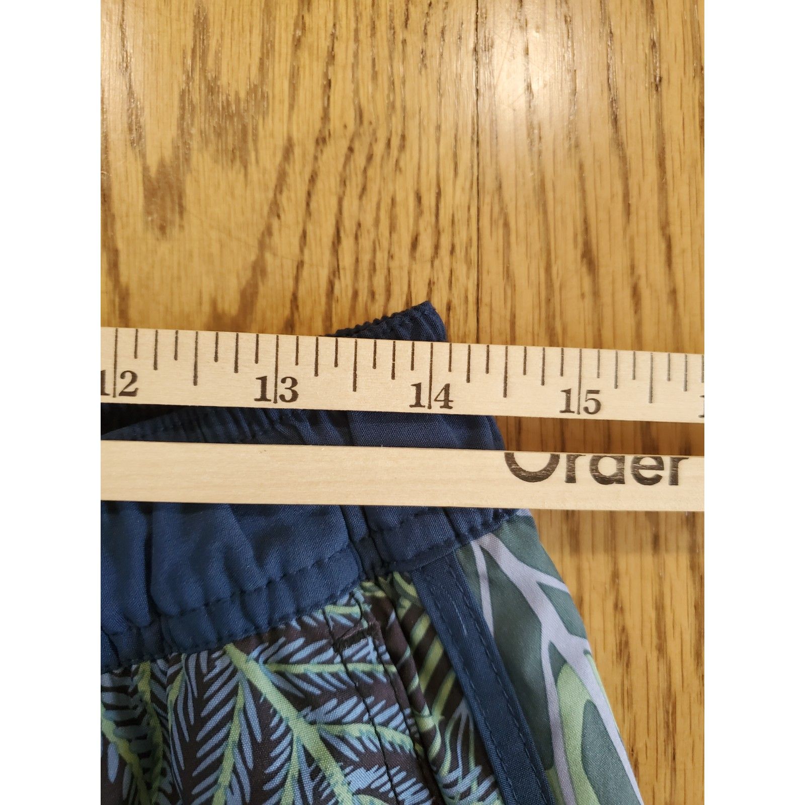 Fair Harbor Boys L Anchor Leaf Print Water Repellent Swim Trunks Evergreen Euc — image 6 of 8